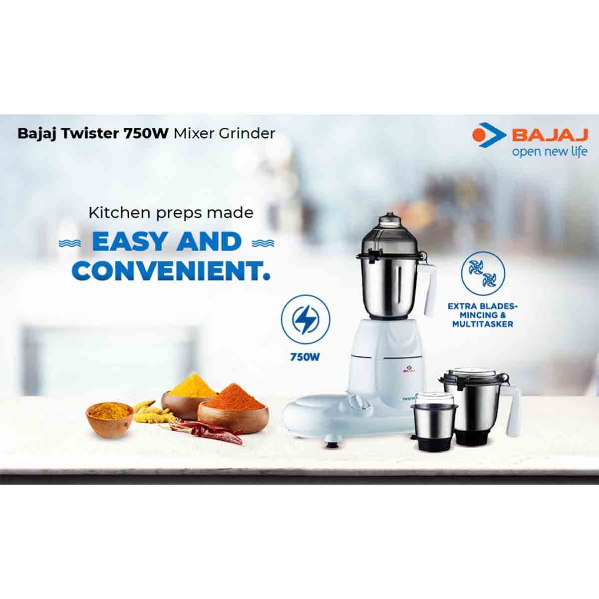 BAJAJ TWISTER 750W MIXER GRINDER