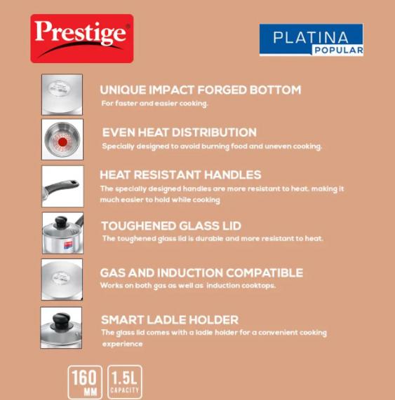 "PRESTIGE" PLATINA POPULAR SAUSE PAN 1.5L