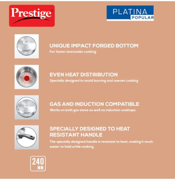 "PRESTIGE" PLATINA POPULAR FRY PAN 240MM