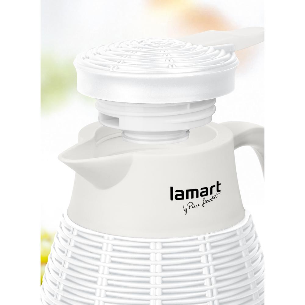 "LAMART" LT4041 VACUUM FLASK WHITE 1LTR RATAN