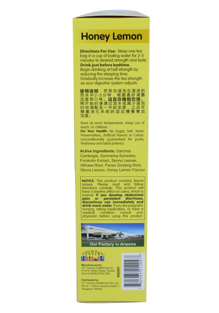 21ST CENTURY SLIMMING TEA - HONEY -LEMON 48'S