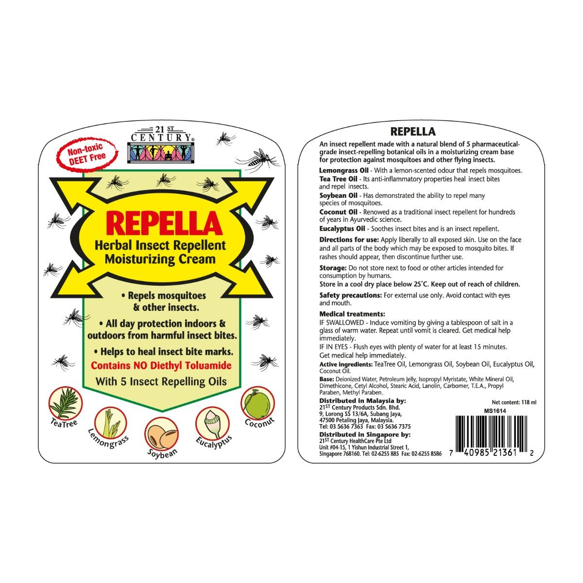 21ST CENTURY REPELLA MOSQUITO REPELLENT CREAM